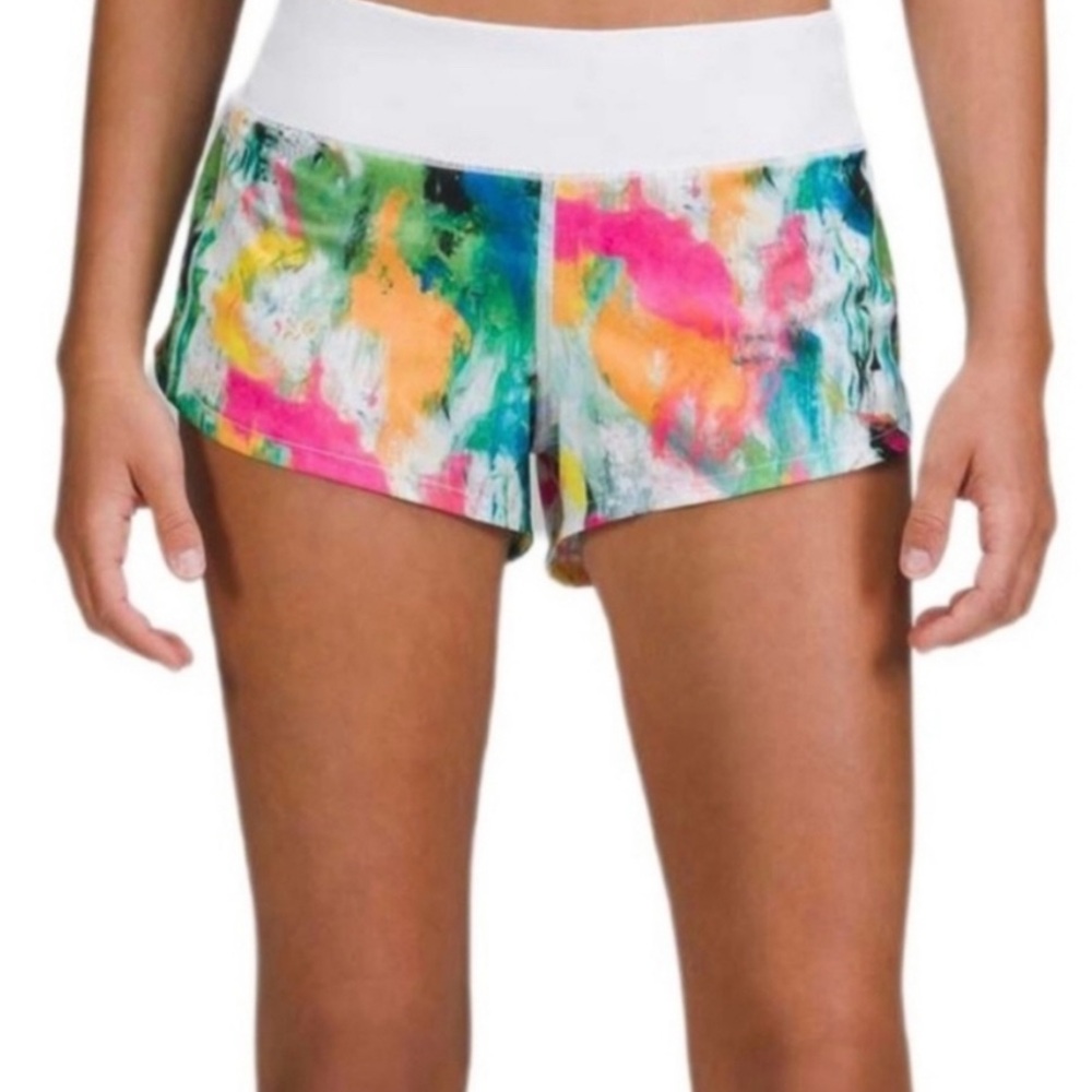 Lululemon Athletica Green and Pink Athletic Shorts